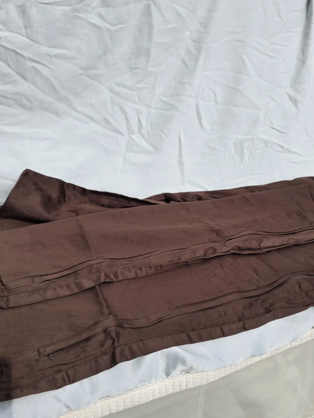 NWOT Quince King Cal King Duvet Cover Set Giza Sateen Cotton Espresso 2 Shams